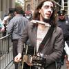 Gio Andollo, who performs as Gio Safari, at Occupy Wall Street on Monday.